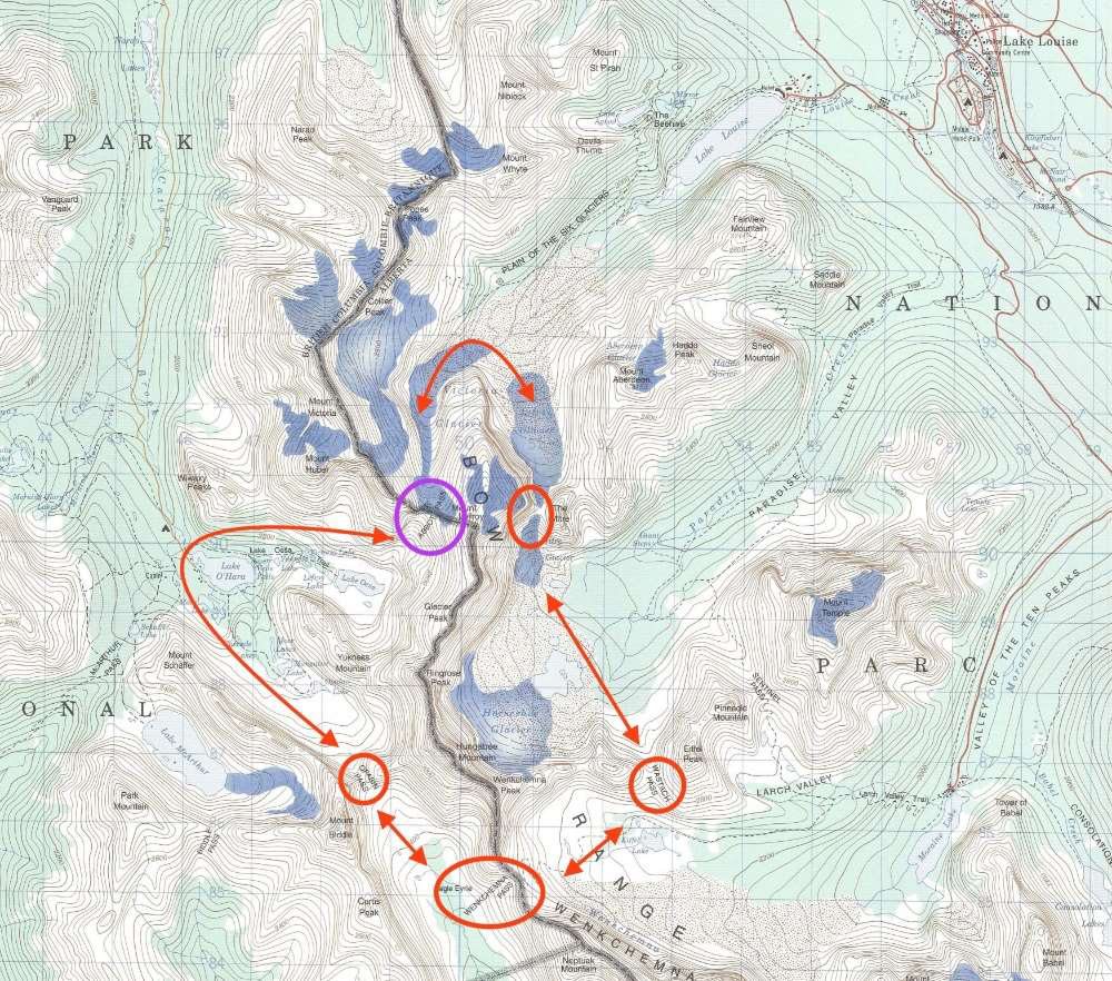 Map of the Five Passes route