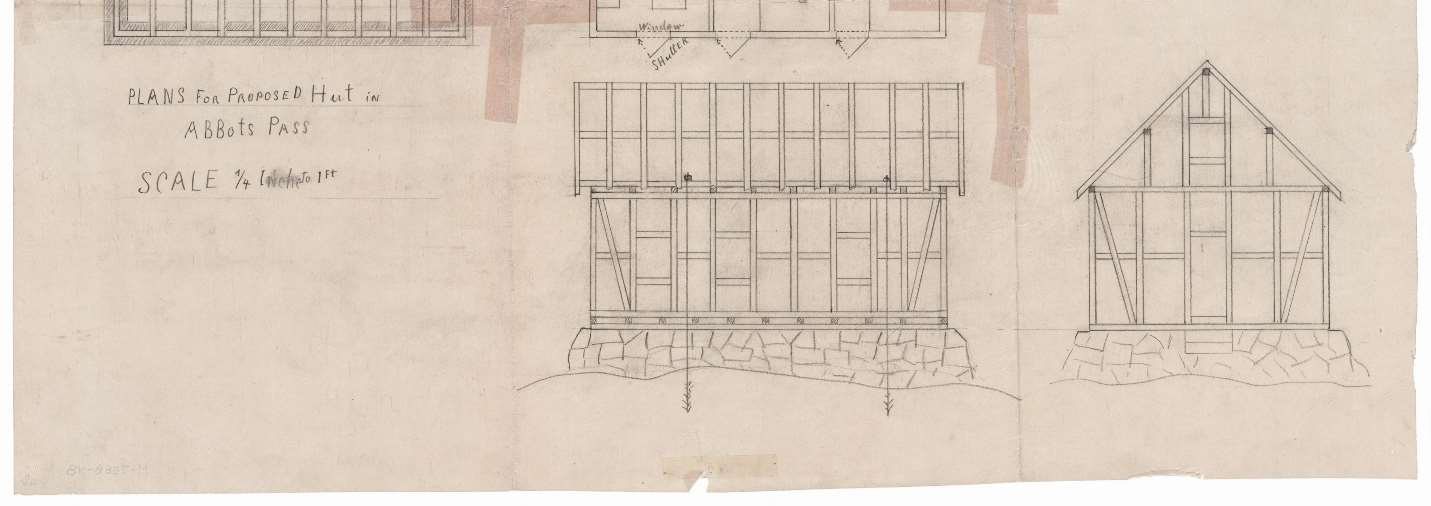 Early plan drawing of the hut
